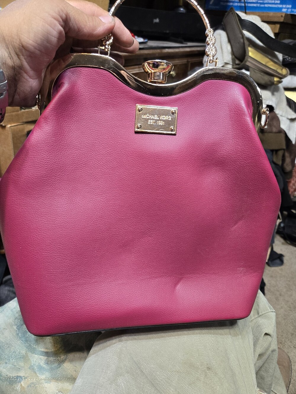 Michael Kors Hand Bag With Matching Clutch. Estate Item
